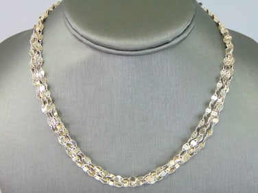 Womens Vintage Sterling Silver Modernist Necklace