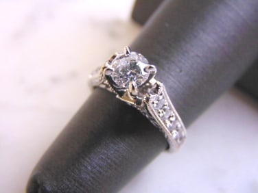 Women's Vintage 14K White Gold 1.21cts Diamond Ring
