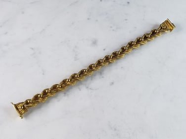 Womens Vintage Estate 18K Yellow Gold Mesh Bracelet