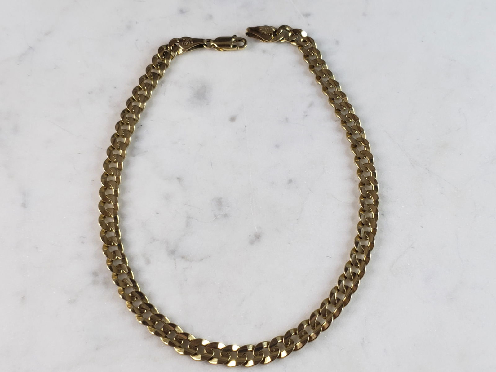 Mens Vintage Estate 14K Yellow Gold Italian Chain Bracelet (1 of 3)