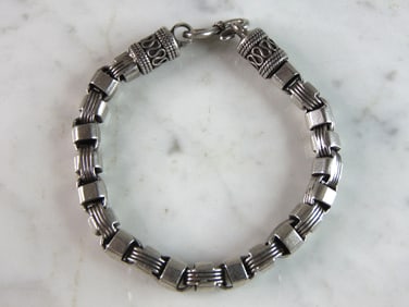Womens Vintage Estate Sterling Silver Modernist Bracelet