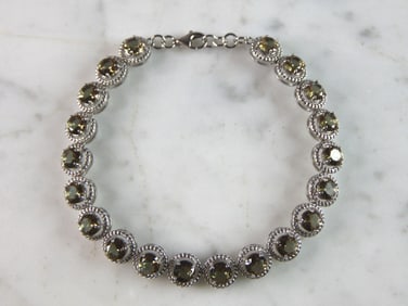 Womens  Estate Sterling Silver Modernist Citrine Bracelet