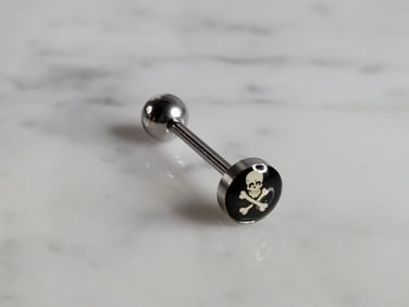 New Surgical Steel Goth Skull Bones Nipple Ear Tongue Piercing Barbell