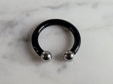 New Surgical Steel Black Horseshoe Nipple Ear Tongue Piercing Bar