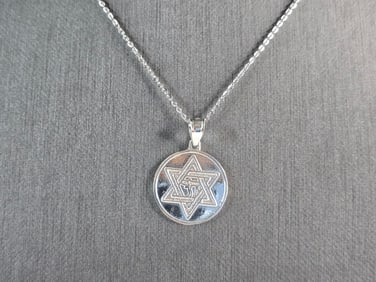 Sterling Silver Jewish Judaica Star of David Pendant Necklace