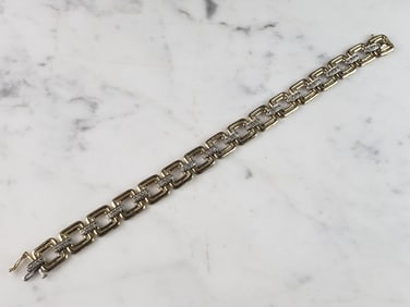Womens Vintage Estate 10K Gold Diamond Tennis Bracelet