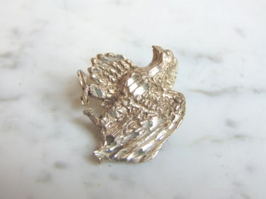 Womens Vintage Sterling Silver Bald Eagle Pendant
