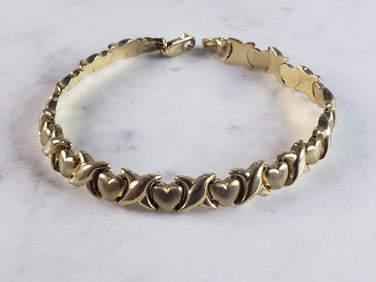 Womens Vintage Estate 14K Yellow Gold Love Bracelet