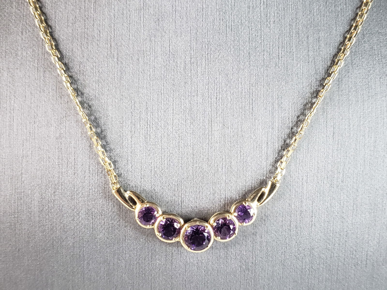 Womens Vintage Estate 14k Gold Amethyst Necklace (1 of 4)
