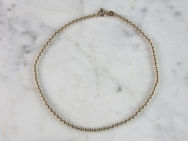 Womens Vintage Estate 14K Yellow Gold Ankle Bracelet