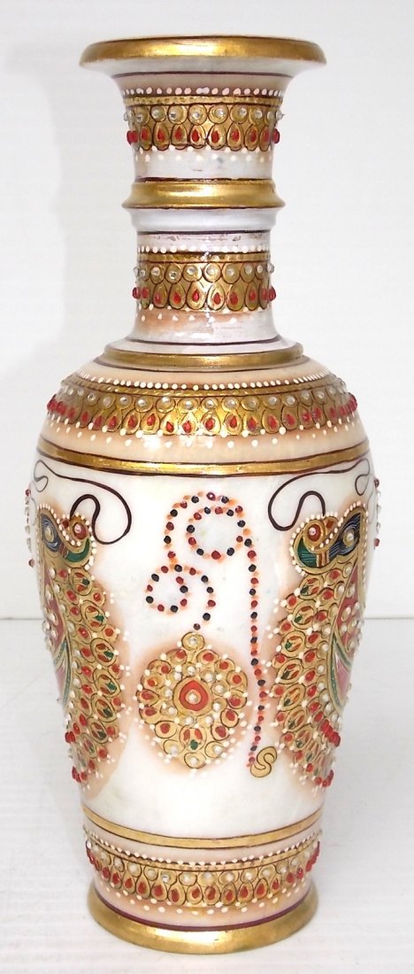 DECORATIVE HAND PAINTED NATURAL MARBLE VASE - 2
