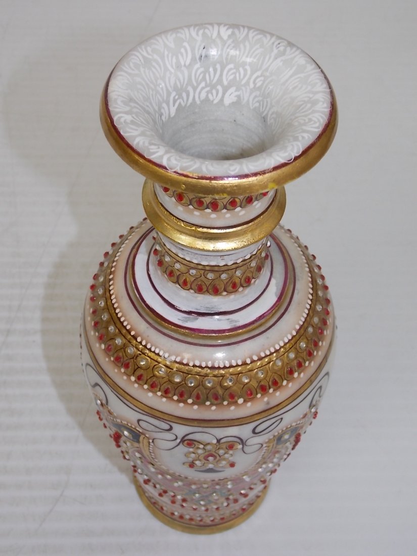 DECORATIVE HAND PAINTED NATURAL MARBLE VASE - 5