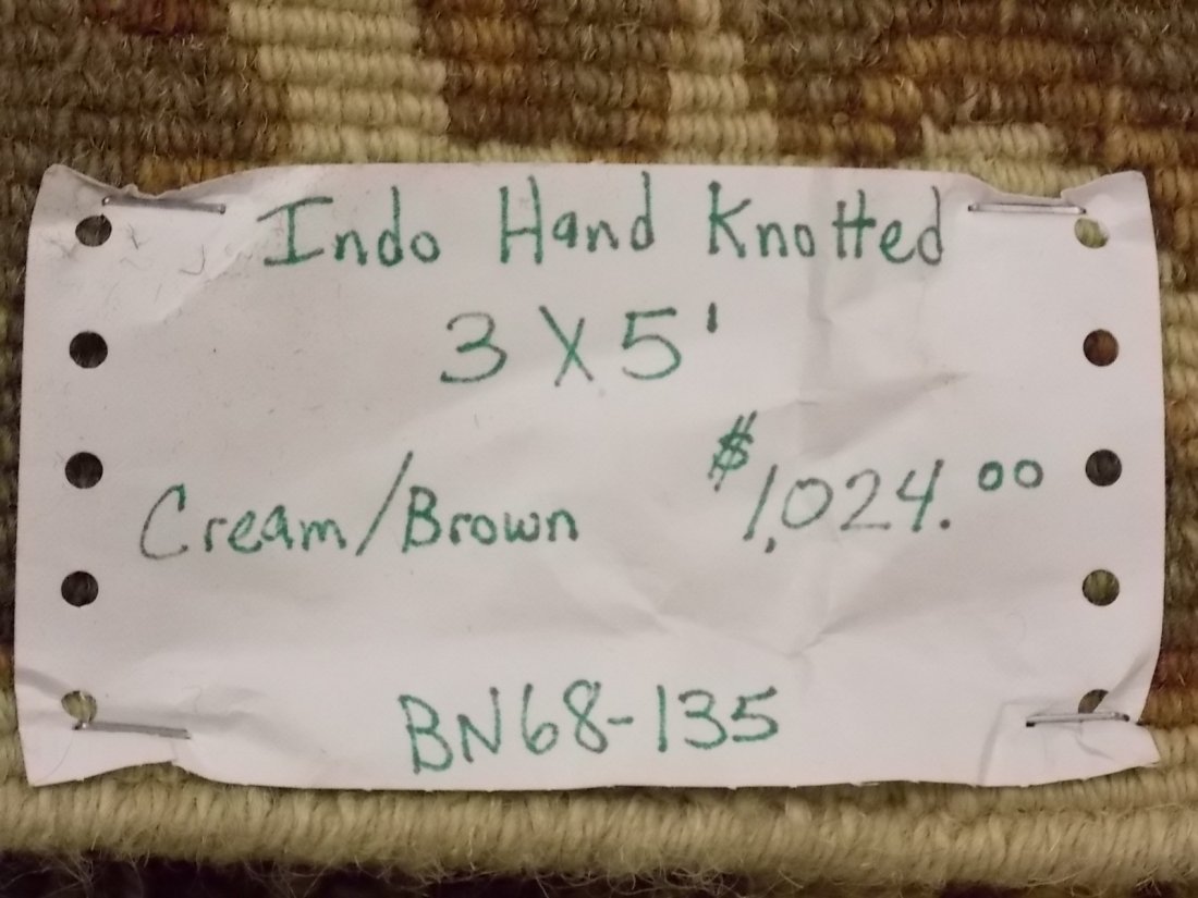 Handmade Indo Hand Knotted Rug 3 X 5 - 7