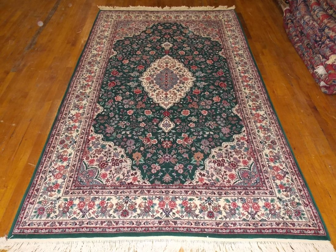 Decorative Pak Persian Rug 6 X 9 Green/ Ivory - 2