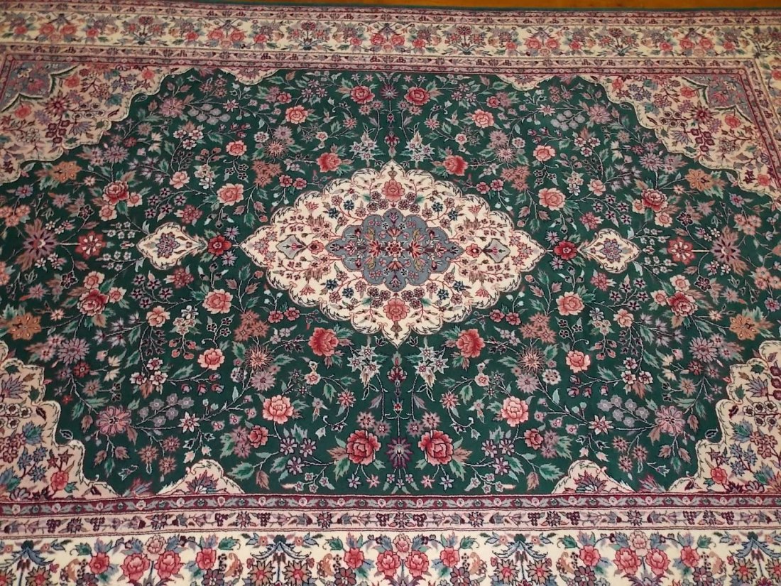 Decorative Pak Persian Rug 6 X 9 Green/ Ivory - 3