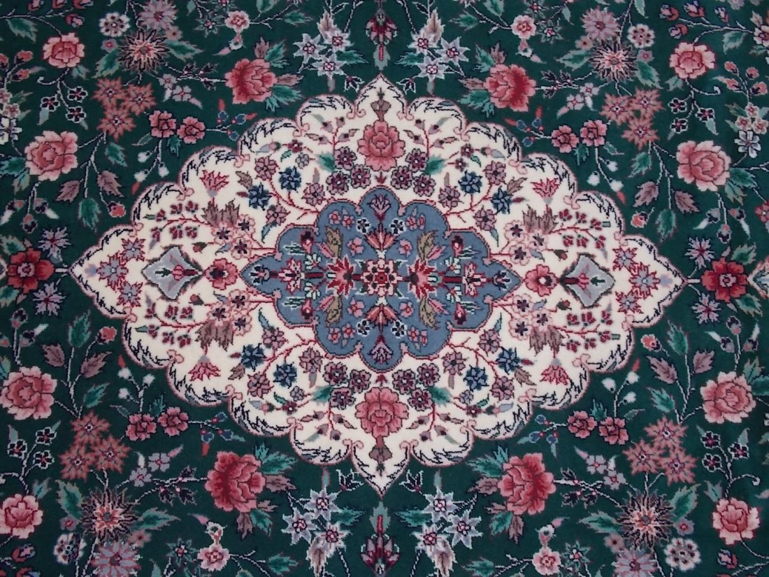 Decorative Pak Persian Rug 6 X 9 Green/ Ivory - 4