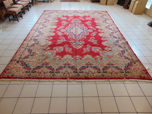 Vintage Estate Semi-Antique Handmade Middle Eastern Kerman Rug (1 of 6)