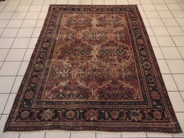 Vintage Estate Semi-Antique Handmade Middle Eastern Heriz Rug