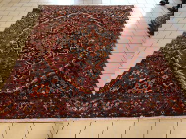 Vintage Estate Semi-Antique Handmade Middle Eastern Heriz Rug