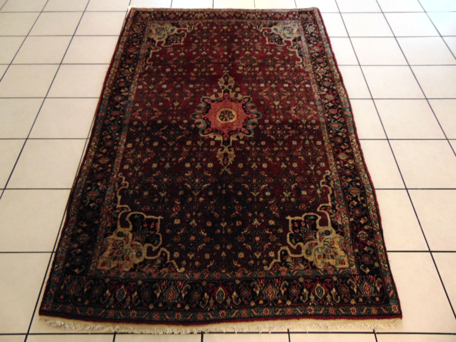 Vintage Estate Semi-Antique Handmade Middle Eastern Bijar Rug (1 of 6)
