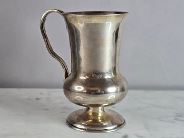 Vintage Jewish Judaica 800 Silver Shabbat Kiddush Cup