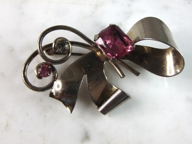 Womens Vintage Estate Sterling Silver Modernist Brooch