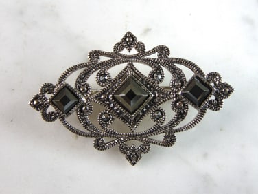 Womens Vintage Estate Sterling Silver Modernist Brooch