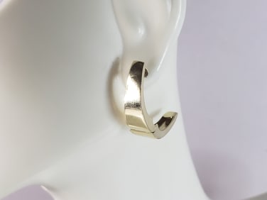 Pr Womens Vintage Estate 14K Yellow Gold Hoop Earrings