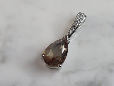 Womens  Estate Sterling Silver Citrine Pendant