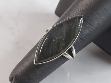 Womens Vintage Estate Sterling Silver Labradorite Ring