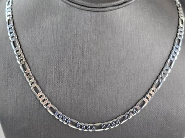 Mens Sterling Silver Italian Chain Link Necklace
