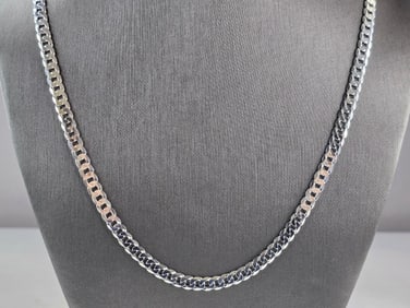 Mens Sterling Silver Italian Chain Link Necklace