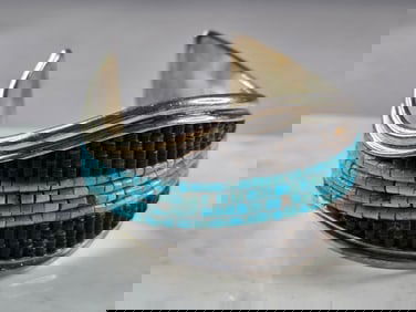 Vintage Estate Sterling Silver Turquoise Heishi Navajo Cuff Bracelet