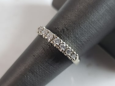 Womens Vintage Estate 14K White Gold Diamond Ring 2.8g E6194