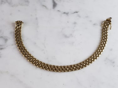 Womens Vintage Estate 18K Yellow Gold Chain Bracelet