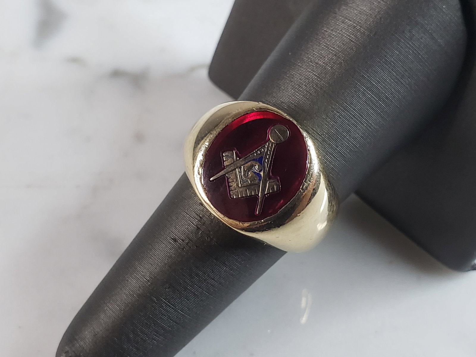 Mens Vintage Estate 10K Gold Free Mason Ring (1 of 6)