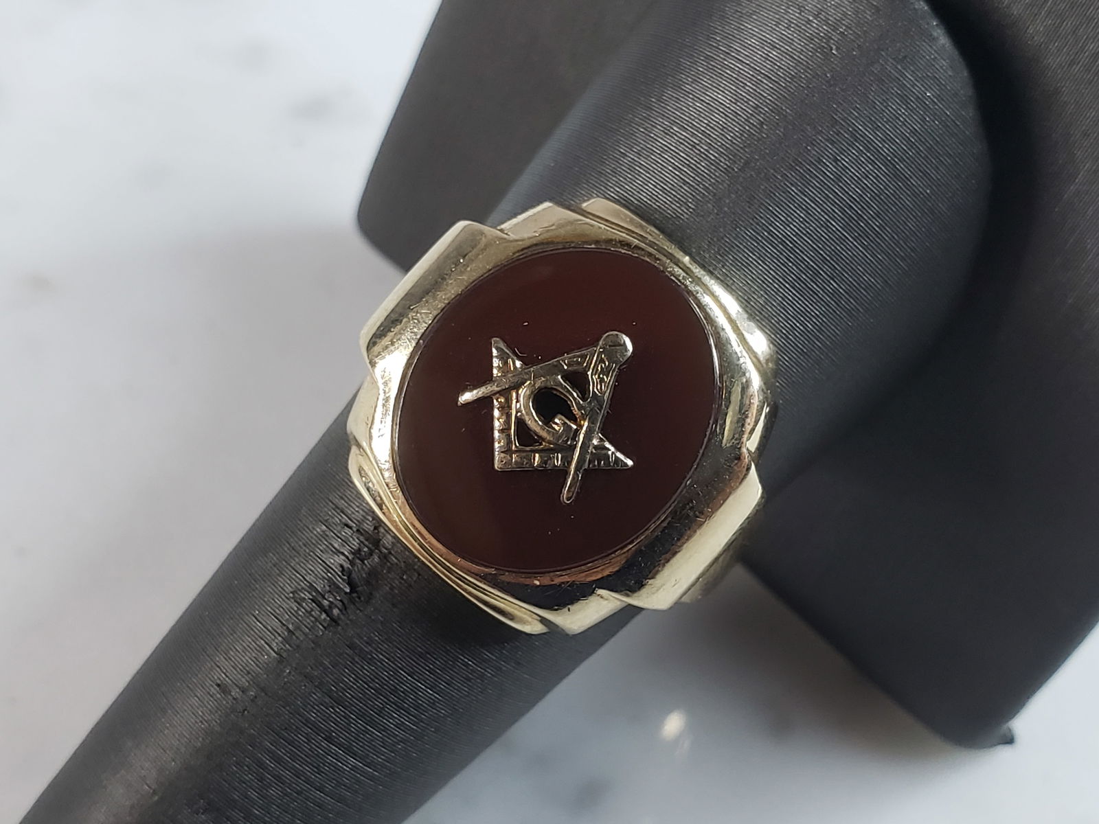 Mens Vintage Estate 10K Gold Free Mason Ring (1 of 6)