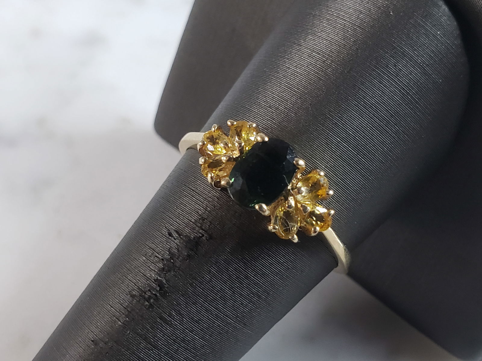 Womens Vintage Estate 14K Gold Diopside Citrine Ring (1 of 6)