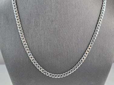 Mens Sterling Silver Italian Chain Link Necklace