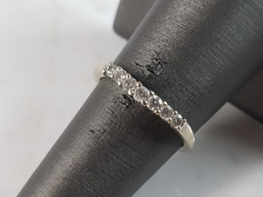 Womens Vintage Estate 14K White Gold Diamond Ring