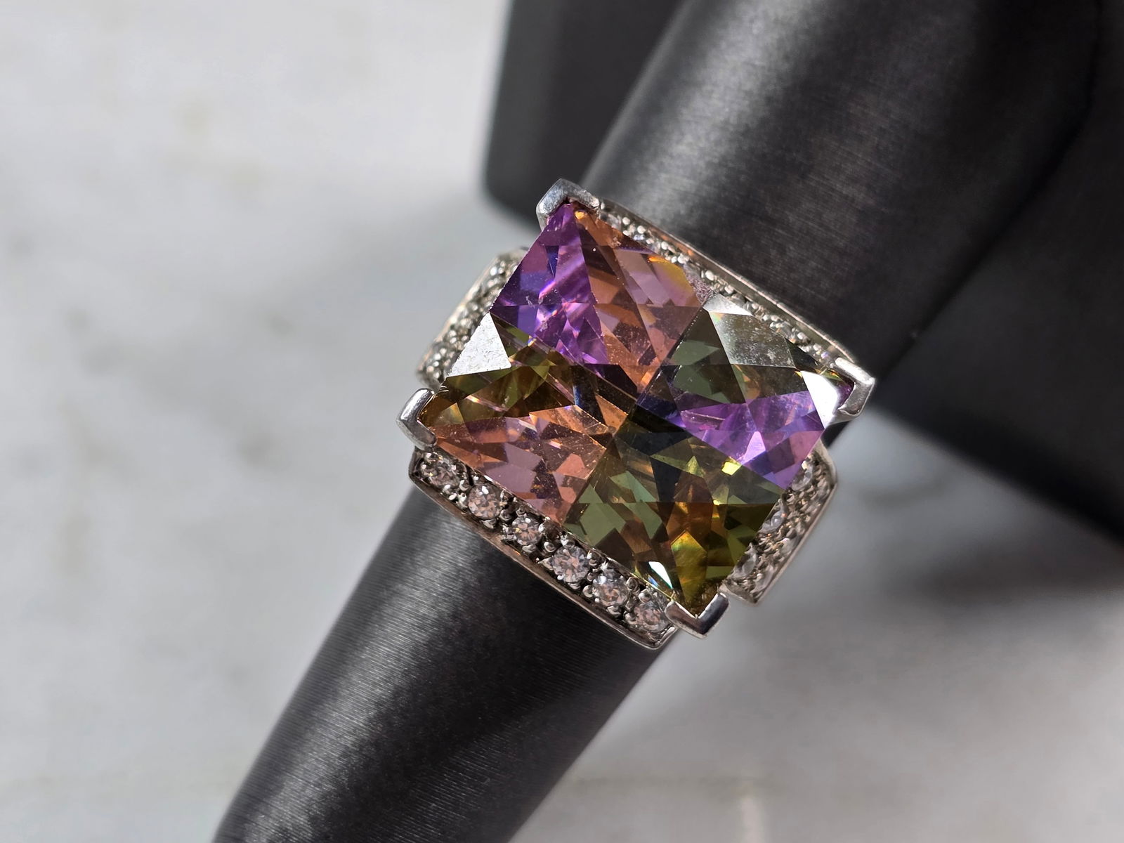 Womens Vintage Estate Sterling Silver Modernist Ring (1 of 5)