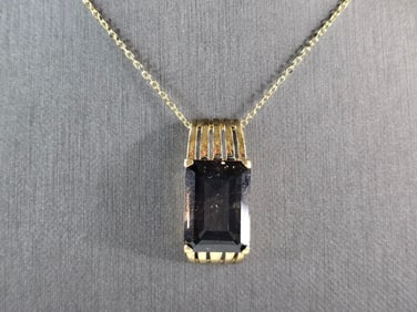 Womens Estate Sterling Silver Gold Tone Modernist Pendant Necklace