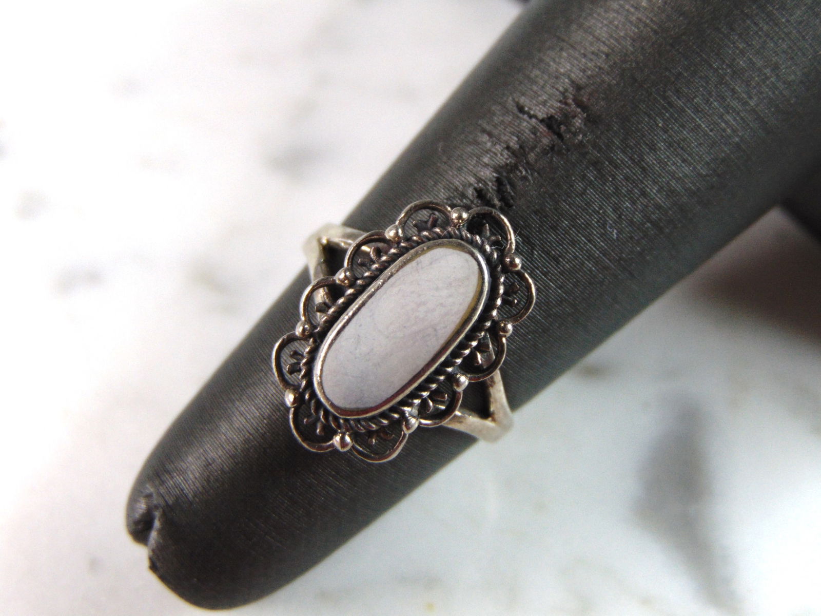 Womens Vintage Estate Sterling Silver Modernist Ring (1 of 3)