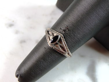 Womens Vintage Estate Sterling Silver Modernist Ring