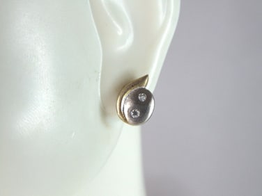 Womens Vintage Estate Sterling Silver Modernist Earrings