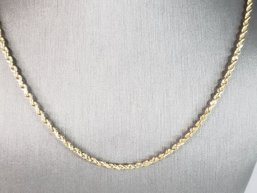 Vintage Estate 10K Yellow Gold  Rope Necklace