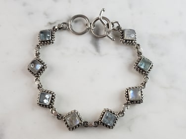 Womens Vintage Estate Sterling Silver Modernist Bracelet