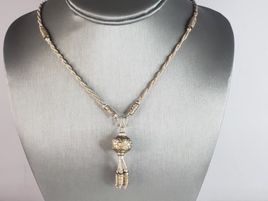 Womens Vintage Estate Sterling Silver Modernist Necklace