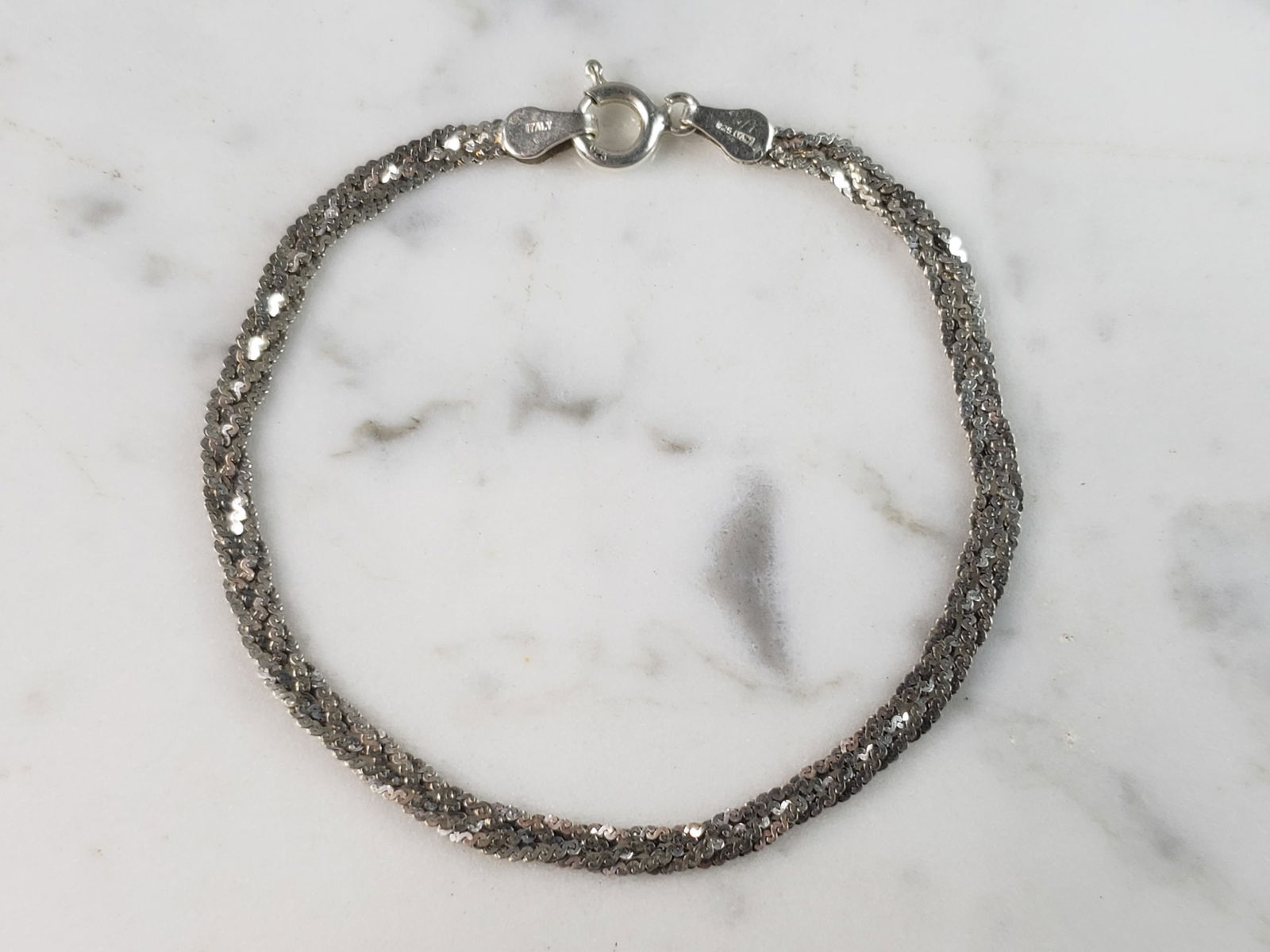 Womens Vintage Estate Sterling Silver Modernist Bracelet (1 of 4)