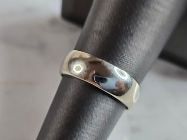 Womens Vintage 14k White Gold Frederick Goldman Wedding Ring Band